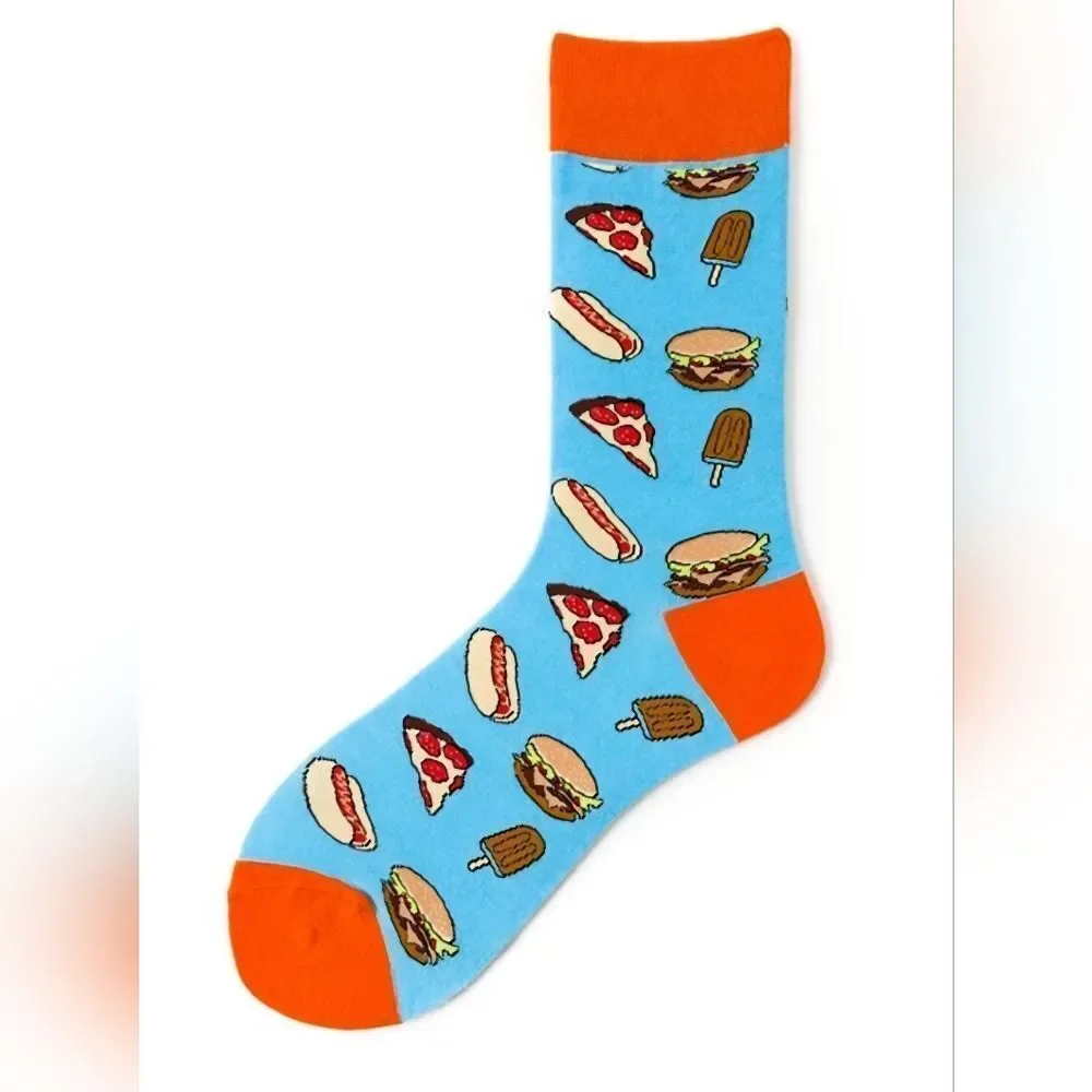 NWT Soxarna Blue & Orange Food Socks
